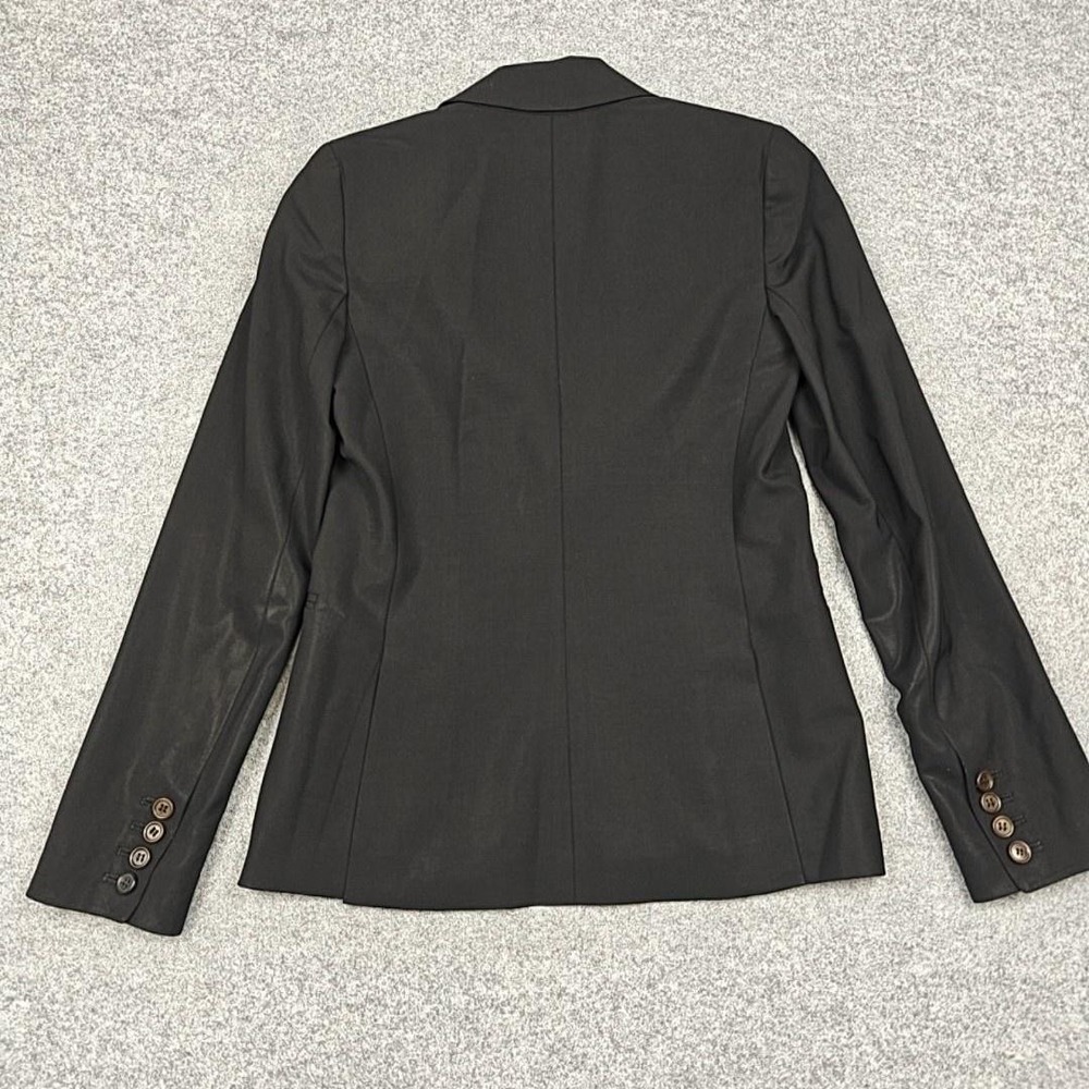 Theory Blazer Womens 2 Black Wool One Button Lined Tailored Jacket Workwear - Picture 7 of 11